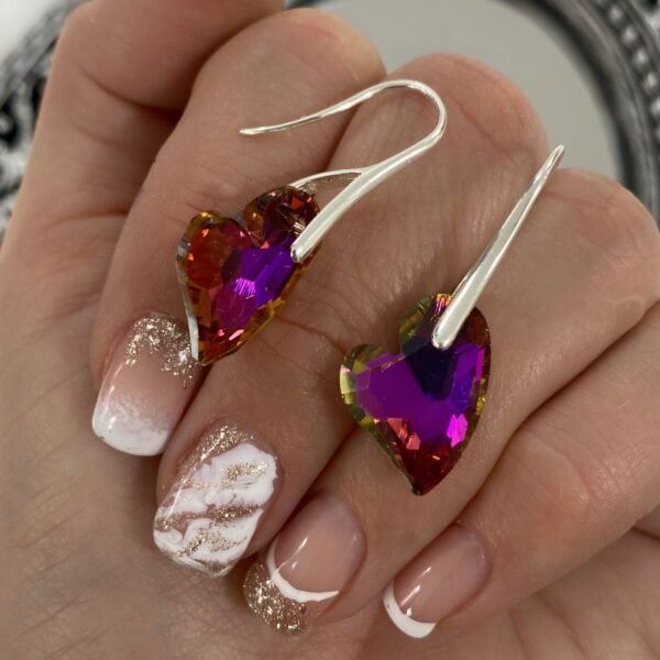 a argollas diseño cr corazon fume